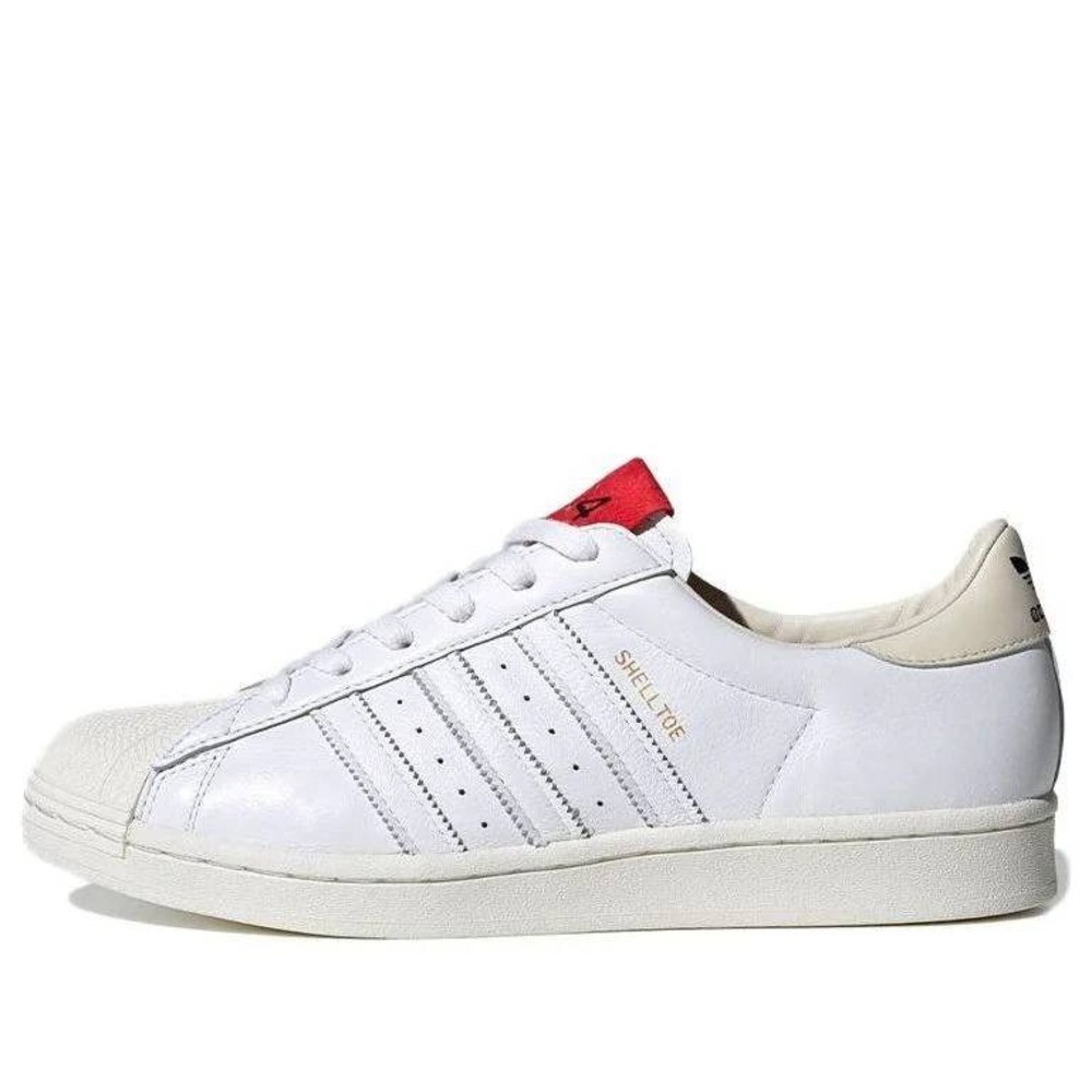 Adidas Superstar 80s White Red Cream Shell Toe Sneakers G61069 Mens 10.5